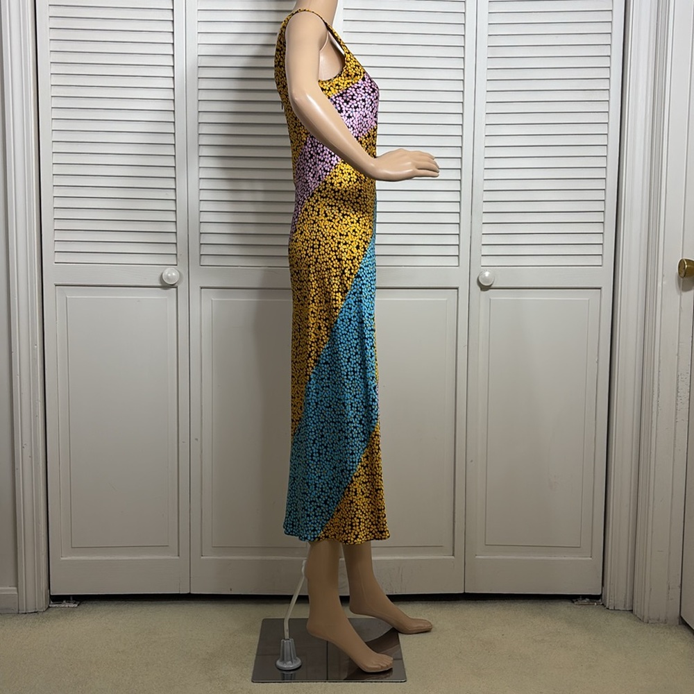 Diane Von Furstenberg Multicolor Silk Floral Midi Dress Size 4 - Picture 7 of 13